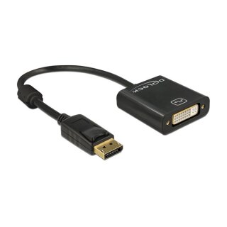 DELOCK Adapterkabel DisplayPort 1.2 Stecker > DVI 24+5 Buchse schwarz 4K Passiv