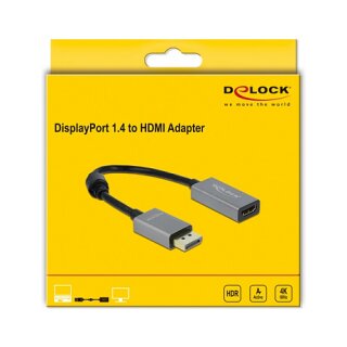 DELOCK Aktiver DisplayPort 1.4 zu HDMI Adapter 4K 60Hz HDR