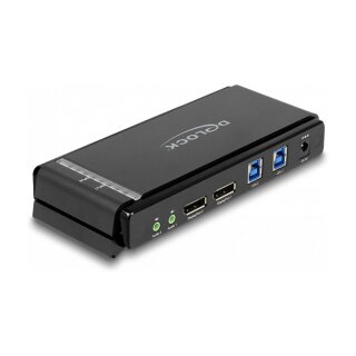 DELOCK DisplayPort 1.4 KVM Switch 8K 60 Hz mit USB 5 Gbps und Audio