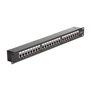 DELOCK Netzwerk 48.26cm 19Zoll Kupplungs-Patchpanel 24 Port Cat.6