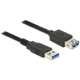 DELOCK USB Verl. USB3.0 A -> A St/Bu 2.00m schwarz