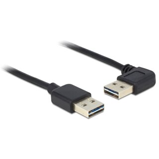 DELOCK Kabel EASY-USB 2.0 Typ-A Stecker > EASY-USB 2.0 Typ-A Stecker gewinkelt links / rechts 0.5 m