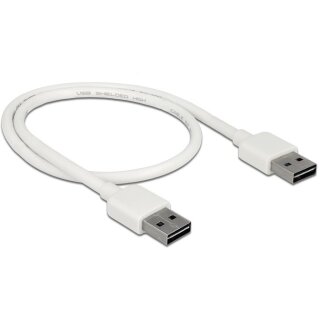 DELOCK Kabel EASY-USB 2.0 Typ-A Stecker > EASY-USB 2.0 Typ-A Stecker 0.5 m weiss