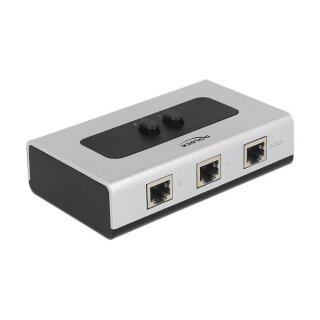 DELOCK Umschalter RJ45 10/100/1000mbps 2 Port manuell bidirektional
