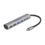 6 Port USB Hub mit 4 x USB Typ-A Buchse und 2 x USB...