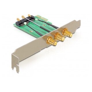 DELOCK PCIe Karte > Mini PCIe 3x RP-SMA Antennenanschluss