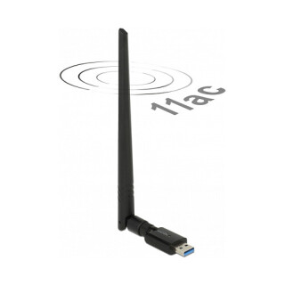 DELOCK USB 3.0 Dualband WLAN ac/a/b/g/n Stick 867 + 300 Mbps mit externer Antenne