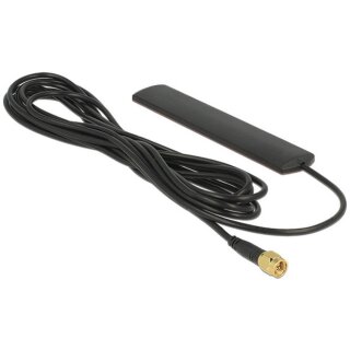 DELOCK LTE Antenne SMA 3 dBi omnidirektional starr schwarz Klebemontage