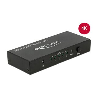 DELOCK Switch HDMI 5 in > 1 out HDMI 4K UHD