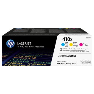HP 410X original LaserJet Toner cartridge CF325XM Cyaan Magenta Yellow High Yield 3-pack