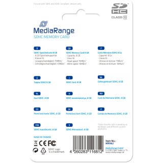 CARD MediaRange Card 8GB SDHC CL.10