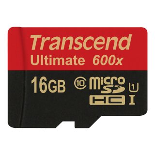 CARD microSD Card 16GB Transcend SDHC UHS1 600x w/Adap.