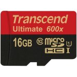 CARD microSD Card 16GB Transcend SDHC UHS1 600x w/Adap.