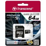 CARD microSD Card 64GB Transcend sdxc UHS1 w/Adapter