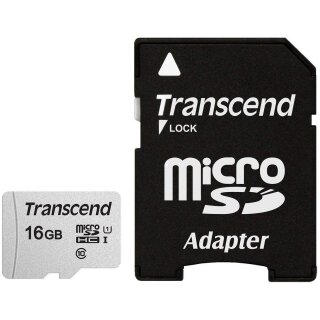CARD microSD Card 16GB Transcend SDHC USD300S-A w/Adapter