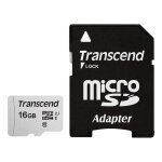 CARD microSD Card 16GB Transcend SDHC USD300S-A w/Adapter