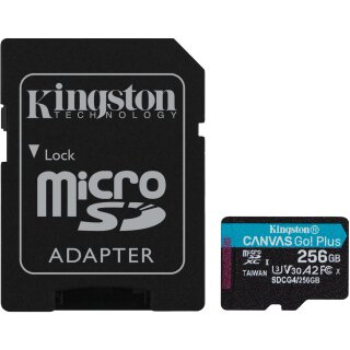 CARD KINGSTON 256GB microXC Canvas Go Plus Gen4 200MB/s A2 U3 V30 Card + Adapter
