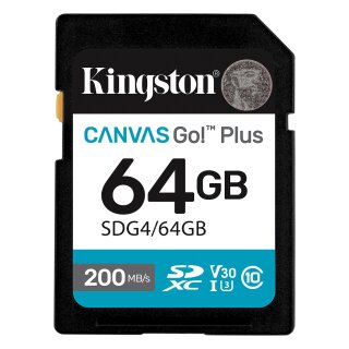 CARD Kingston 64GB XC Canvas Go Plus Gen4 200MB/s C10 UHS-I U3 V30