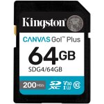 CARD KINGSTON 64GB XC Canvas Go Plus Gen4 200MB/s C10...