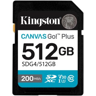 CARD Kingston 512GB XC Canvas Go Plus Gen4 200MB/s C10 UHS-I U3 V30