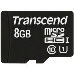 CARD microSD 8GB Transcend SDHC UHS1 w/adapter