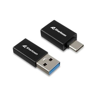 Sharkoon USB 3.2 Gen 1 Adapter OfficePal. USB-A > USB-C / USB-C > USB-A (schwarz. 2er Set)