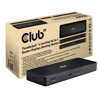 Club3D Thunderbolt4 16-in-1 Dockingstation 4 Displays St/Bu