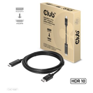 Club3D Kabel DisplayPort 1.4 > HDMI HDR 8K60Hz aktiv 3m retail