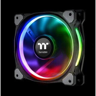 140mm Thermaltake Riing Plus 14 LED RGB Radiator Fan TT Premium Black 3 Pack