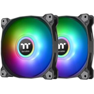 140mm Thermaltake Pure Duo 14 ARGB Sync Radiator Fan Black 2 Pack