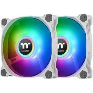 140mm Thermaltake Pure Duo 14 ARGB Sync Radiator Fan 2 Pack White Fan