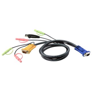 ATEN 2L-5302U KVM Kabel VGA USB und Audio schwarz 1.8m