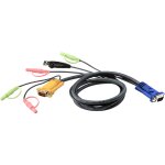 ATEN 2L-5302U KVM Kabel VGA USB und Audio schwarz 1.8m