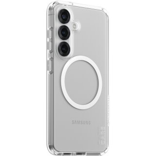 CARE Flagship Case Clear w. white QI Compatible Galaxy S25