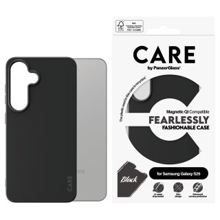 CARE Fashionable Case Black w. QI Compatible Galaxy S25