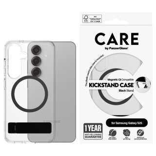 CARE Feature Case Clear Kickstand & QI Compatible Galaxy S25