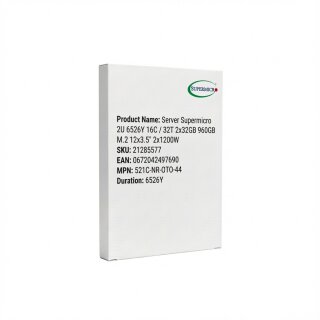 Server Supermicro 2U 6526Y 16C/32T 2x32GB 960GB M.2 12x3.5" 2x1200W