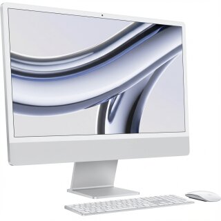 iMac Z1E2 59.62cm 23.5Zoll Standardglas M4 8C CPU/8C GPU/16C N.E. 16GB 512GB SSD Gbit Eth MM NumKey TID DE Silber