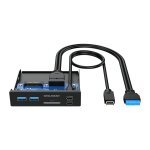 GRAUGEAR USB-HUB+Kartenleser Multi Front Panel. Type-C...