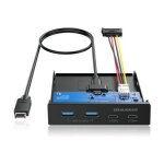 GRAUGEAR Multi Frontblende 4-Fach USB-HUB. 2x USB-C.2x...