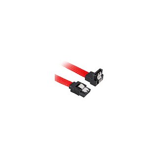 Sharkoon Kabel SATA III 90° sleeve 0.60m rot