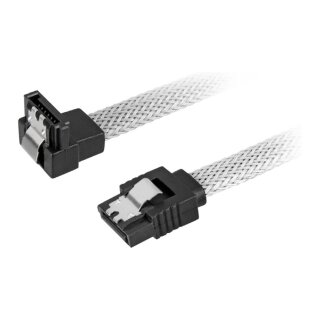 Sharkoon Kabel SATA III 90° sleeve 0.45m weiß