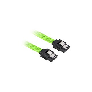 Sharkoon Kabel SATA III sleeve 0.30m grün