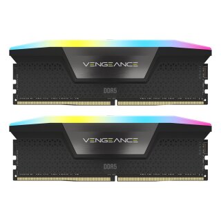 32 GB Corsair DIMM 6200 (2x 16 GB) Dual-Kit (schwarz. CMH32GX5M2B6200C36. Vengeance RGB. INTEL XMP)