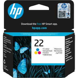 HP 22 original Ink cartridge C9352AE UUS tri-colour standard capacity 5ml 165 pages 1-pack