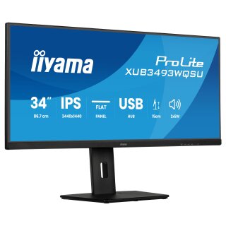 IIYAMA XUB3493WQSU-B6 86,36cm 34Zoll UW IPS-panel 3440x1440 120Hz 21:9 400cdm 1000:1 1ms