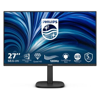 68,6cm/27" (2560x1440) Philips 27B2N3500J/00 16:9 WQHD IPS 4ms 120Hz HDMI DisplayPort USB VESA Speaker Black