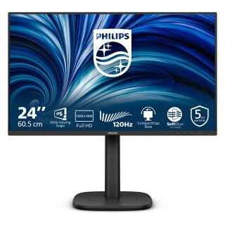 60,5cm/23,8" (1920x1080) Philips 24B2N3200J/00 16:9 FHD IPS 4ms 120Hz VGA HDMI DisplayPort USB-B USB-A VESA Speaker Black