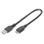DIGITUS USB 3.0 Anschlusskabel Typ A -mikro B St/St 0.25m sw