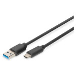 DIGITUS USB 3.0 Anschlusskabel Typ C -A St/St 1.0m, sw